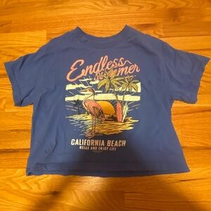 Forever 21 Blue California Beach Crop Top